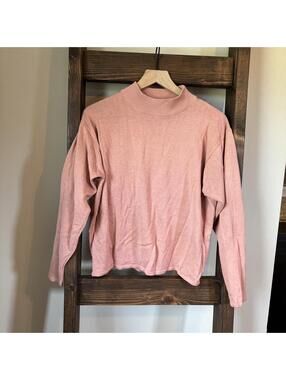 Casual Corner Pink Mock Neck Shirt